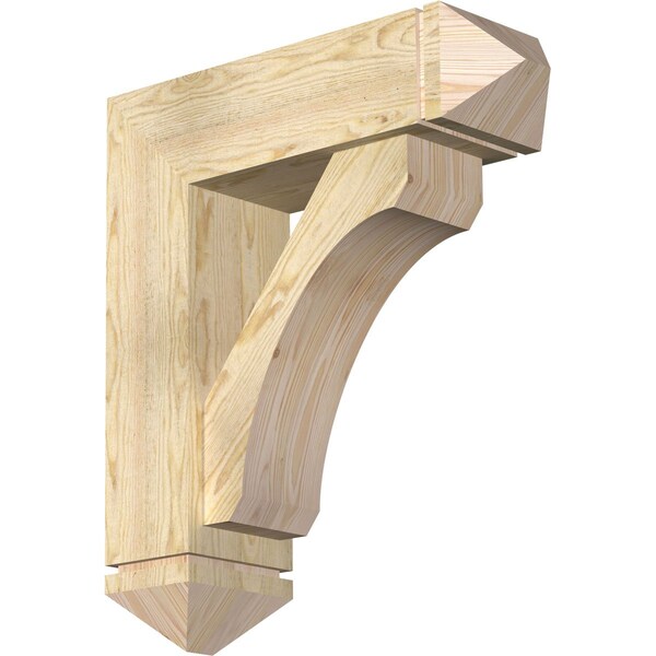 Ekena Millwork Legacy Arts and Crafts Rough Sawn Bracket w/ Offset Brace, Douglas Fir, 8"W x 26"D x 30"H BKT0806X26X30LEC03RDF - main